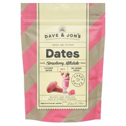   Dave & Jon's dates strawberry milkshake mag nélküli ízesített datolya epres shake ízben, hozzáadott cukor nélkül 125 g