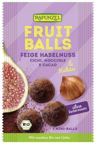 Rapunzel bio gyümölcsgolyó füge-mogyoró és kakaó 49 g