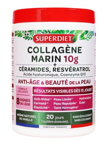 Superdiet tengeri kollagénpor i, iii típus + hialuronsav + koenzim q10 + ceramidok 210 g