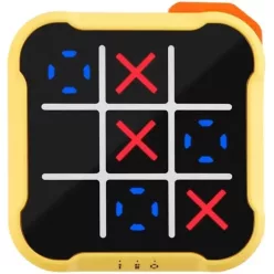   Tic Tac Toe hordozható elektronikus utazó társas és stratégiai XO játék, sárga, WOOZE