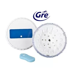   GRE mágneses, medence falra helyezhető lámpa, távirányítóval (2 db fehér led lámpa + 1 db távirányító)