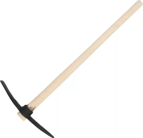 Csákány, Strend Pro Garden, fekete, 1500 g, fa nyél, acél fej, kétoldalas, hegyes/lapos, kemény és sziklás talajhoz