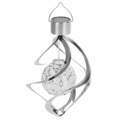   Függeszték napelemes lámpa, Strend Pro Garden Acamar, ezüst, 16 x 23 cm, kerti, 1 LED, színes fény, akkumulátoros, automatikus kapcsolás