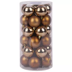   MagicHome karácsonyi gömbök, 30 db, réz, mix, karácsonyfára, 6 cm