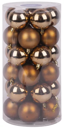 MagicHome karácsonyi gömbök, 30 db, réz, mix, karácsonyfára, 6 cm