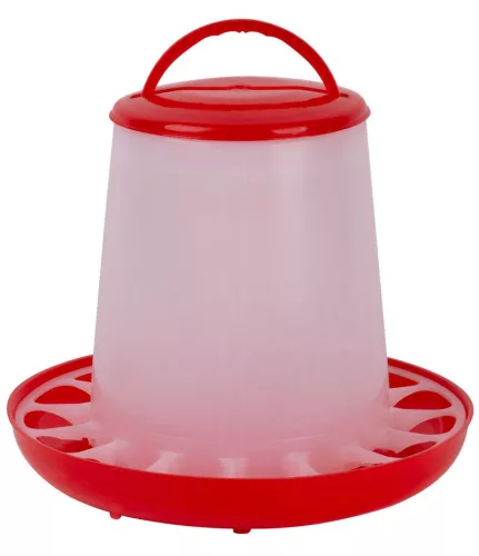 Baromfi etető, Strend Pro Garden Goodfarm PFD31, piros, 9 kg, műanyag, felfüggeszthető, védőrácsos