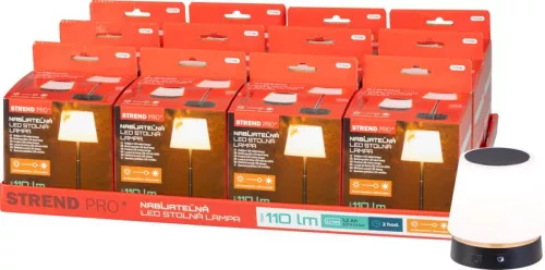 Asztali lámpa, Strend Pro NLTL-12-4746, szabályozható fényerejű, teleszkópos, LED 110lm, 800 mAh