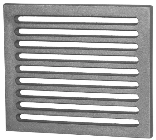 Rostély, Strend Pro, 25,5 x 21 x 1,5 cm, sötétszürke, öntöttvas, hőálló, karcálló, tűzhelyhez, kályhához, kemencéhez, kandallóhoz és sütőhöz