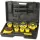Kézi menetvágó készlet, Strend Pro PP3304.T062, sárga/fekete, 7 db (3/8", 1/2", 3/4", 1", 5/4", 6/4", 2") menetvágó fej, racsnis tokmány, 2 hosszabbítókar