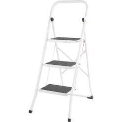   Festőlétra, Strend Pro LFD110, 3 fokos, 70cm, fehér, acél, csúszásgátlós, összecsukható