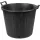 Műanyag virágcserép, Ics P134075, fekete, átmérő: 75 cm, magasság: 52 cm, perforált alj, 155 l, kerek, 2 fogantyúval