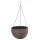 Függő virágcserép, Strend Pro Garden Modern, arany, átmérő: 26 cm, magasság: 16 cm, lánccal és akasztóval, rattan hatású, kerek