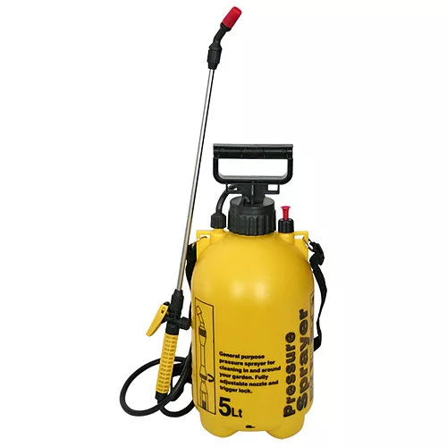 Vállra akasztható permetező, Strend Pro Kingjet Q, 3 liter, sárga, állítható fúvókával, folyadékszivárgás elleni védelemmel, kényelmes vállpánttal