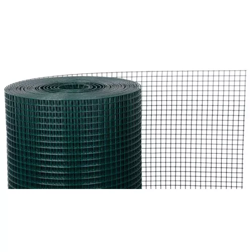 Ponthegesztett háló, Strend Pro Garden, sötétzöld, 100 cm x 25 m, rácsméret: 16 x 16 mm, drótvastagság: 1,2 mm, PVC bevonatos, négyzetrács