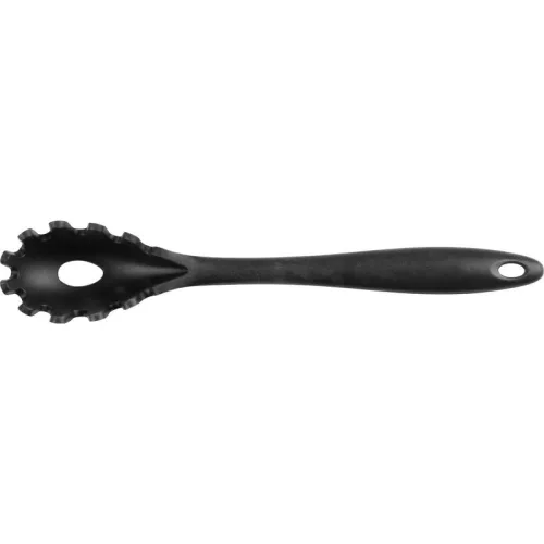 Spagettiszedő kanál, MagicHome, fekete, 29 cm, szilikon, BPA-mentes, hőálló 200 °C-ig, mosogatógépben mosható