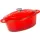 Lábas, MagicHome Castora Line, 30 cm, 4,4 l, piros, fedővel, zománcozott öntöttvas, sütőben használható, indukciós kompatibilis