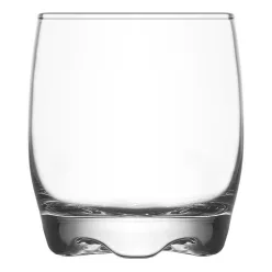   Whiskys pohár készlet, LAV Adora, 290 ml, 6 db, 7,2 x 8,8 cm, átlátszó, üveg, whiskyhez, alkoholos és alkoholmentes italokhoz, stabil, formázott talppal