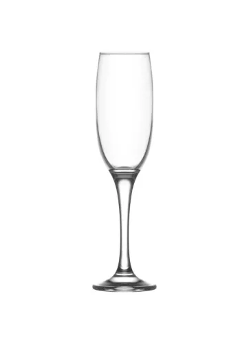 Pezsgőspohár készlet, LAV Fame, 215 ml, 6 db, 4,9 × 23 cm, átlátszó, üveg, elegáns, karcsú, magas, ünnepi koccintásokhoz