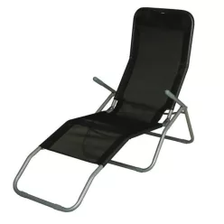   Strend Pro Jamaica napozóágy, 140 x 60 x 95 cm, fekete, összecsukható fémvázas kialakítás, állítható pozícióval, légáteresztő hálós fekvőfelülettel