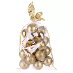   MagicHome karácsonyi gömbök, 20 db, 6 cm, arany, karácsonyfára
