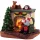 MagicHome karácsonyi dekoráció, Mikulás gyerekkel kandalló mellett, LED, 10,5 x 8 x 9 cm