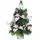 MagicHome műfenyő, díszített, ezüst, levelekkel, 40 cm