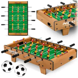   Csocsóasztal, Neo-Sport NS-436, zöld, 51 x 29,5 x 12 cm, hordozható, 18 játékos, 2 labda, 6 krómozott rúd, csúszásgátló fogantyúk, kézi számláló