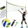 Röplabda és tollaslabda háló és állvány szett, Neo-Sport, 570 x 230 cm, állítható magasságú, fém oszlopok, PE háló, labdával és pumpával, könnyen szerelhető (TE1498)