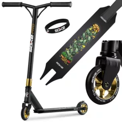   Kaszkadőr roller, SOKE PRO, arany, mintás, 85 cm, 11 cm 88A PU kerekek, ABEC-9 csapágy, HIC kompresszió, Y kormány, max. 100 kg