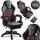 Gamer szék, Sofotel Specter, fekete/piros, 42-52 cm ülésmagasság, gumírozott kerekek, lábtartós, dönthető, fejpárnával, 120 kg teherbírás