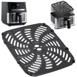  Rácsos tálca Berdsen BD-655 és BD-662 típusú Air Fryer forrólevegős sütőhöz, rozsdamentes, tapadásmentes, 24 x 22,5 cm