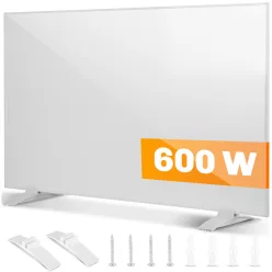   Elektromos fűtőpanel, Berdsen, BD-980, 600 W, 100 x 60 x 1,5 cm, infravörös Carbon Crystal technológia, falra/mennyezetre szerelhető vagy szabadon álló, gyors felfűtés, túlmelegedés elleni védelem, csendes működés