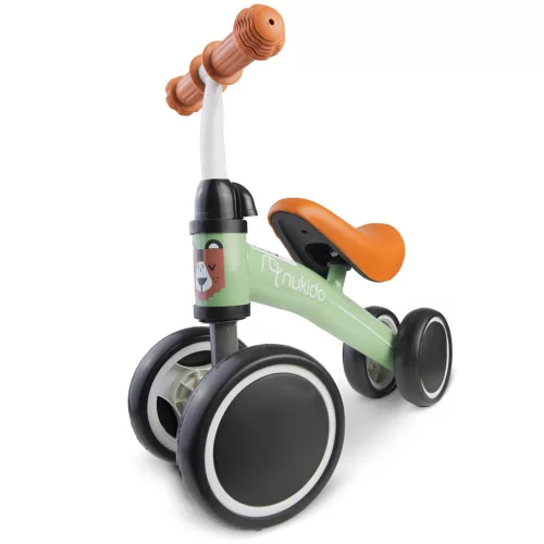 Négykerekű futóbicikli, Nukido NK-600, türkiz, EVA habkerekek 14 cm, acél váz, ülésmagasság: 27 cm, puha ülés, gumírozott markolat