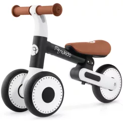   Háromkerekű futóbicikli, Nukido NK-603, fekete, EVA habkerekek 15 cm, állítható ülésmagasság 25-28 cm, kormányfordulás határoló, 12 hónapos kortól (TE760300)
