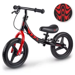   Kétkerekű futóbicikli, Ricokids Fun Adventure, fekete, acél váz, EVA hab kerekek 29 cm, állítható ülésmagasság 32-42 cm, hátsó fék, ultrakönnyű (TE760804)
