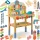 Fa játékasztal, Ricokids RK-876, gyerek munkapad szerszámkészlettel, Montessori ihletésű, készségfejlesztő (TE787600)