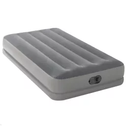   Felfújható vendégágy, Intex Twin Prestige középmagas matrac, 99 x 191 x 30 cm, szürke, egyszemélyes, szálas belső szerkezettel, puha felülettel, beépített USB-s elektromos pumpával (64112)