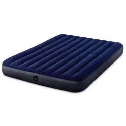   INTEX Classic Downy felfújható matrac, 152 x 203 x 25 cm, kék, plüss felső rész, 2in1 szelep, Wave Beam belső szerkezet (64759)