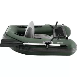   Felfújható horgászcsónak, Intex Big Catch Pro, 165 x 119 x 38 cm, sötétzöld, egyszemélyes, megerősített PVC, horgászbot-tartókkal, evezőkkel, pumpával és hordozó hátizsákkal (68381NP)