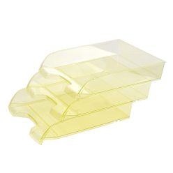   Irattálca műanyag 550 extra széles 345x270x67mm, Bluering®, áttetsző sárga