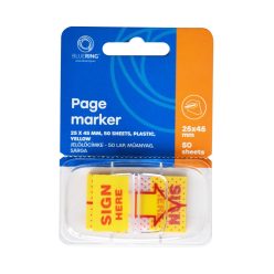   Jelölőcímke 25x45mm, 50lap, műanyag Bluering® aláírás ikon sárga