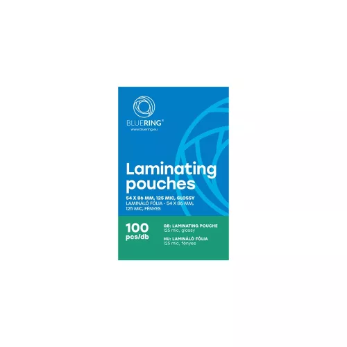 Lamináló fólia 54x86mm, 125 micron 100 db/doboz, Bluering®
