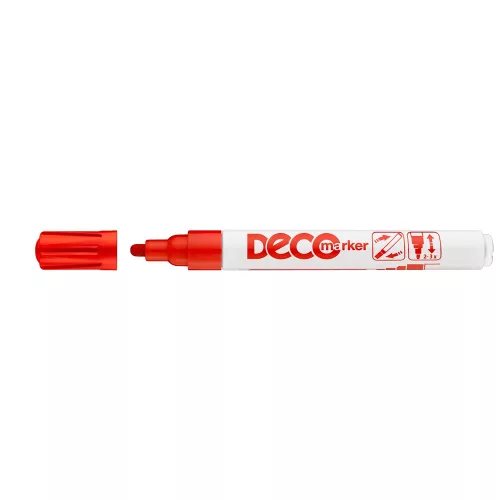 Lakkmarker, decomarker 2-4mm, kerek Ico piros