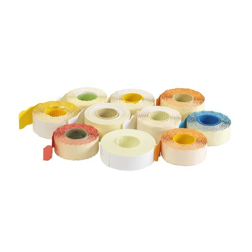 Árazószalag 25x16mm, stancolt 10 tekercs/csomag, fehér