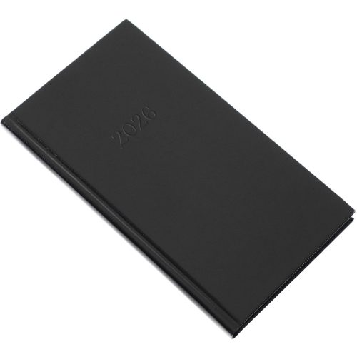 Zsebnaptár álló Standard, fehér lapokkal fekete Realsystem 2026.