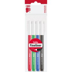   Rostirón, tűfilc vízbázisú, 0,5mm, kerek test, Tinten Pen Ico, 4 klf.szín