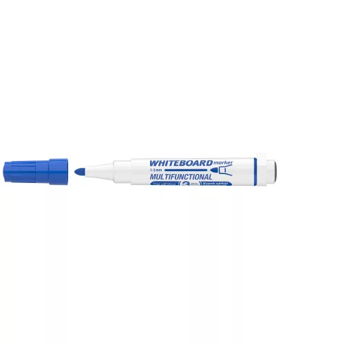 Táblamarker 3mm, mágneses, táblatörlővel multifunkciós Ico MARKERASER kék