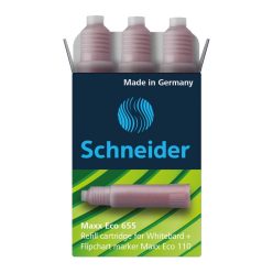   Utántöltő patron tábla- és flipchart markerhez 3 db/csom Schneider Maxx Eco 110 piros