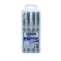   Alkoholos marker készlet, 1mm, M OHP Centropen 2637, 4 klf. szín