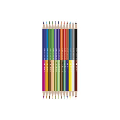 Színes ceruza készlet, kétvégű duocolor 12/24 szín Connect 24 klf. szín